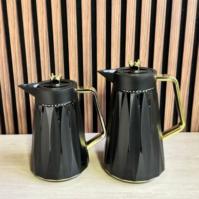 Lot de 2 thermos noir doré