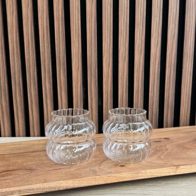 Lot de 2 verres striés